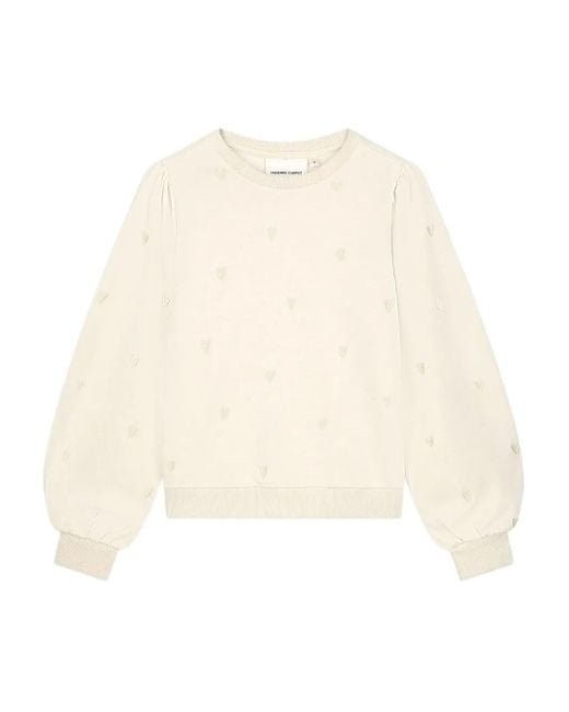 FABIENNE CHAPOT Dina Heart Puff-sleeve Sweatshirt Natural