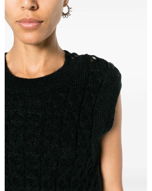YMC Black Farrow Cable-knit Vest