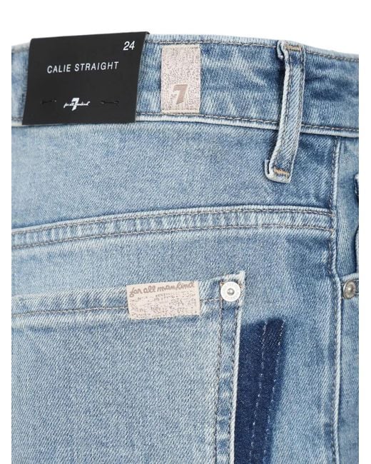 7 For All Mankind Blue Calie Straight Jeans