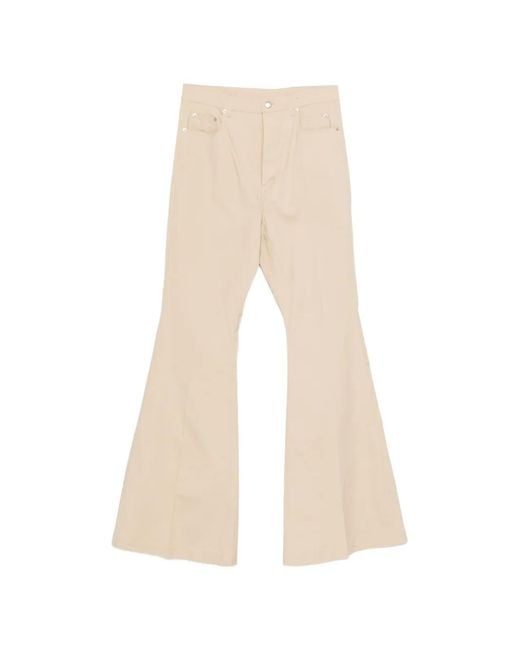 Rick Owens White Bolan Zip-Up Flared Jeans for men
