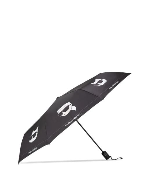 Ombrello Ikon Piccolo di Karl Lagerfeld in Black