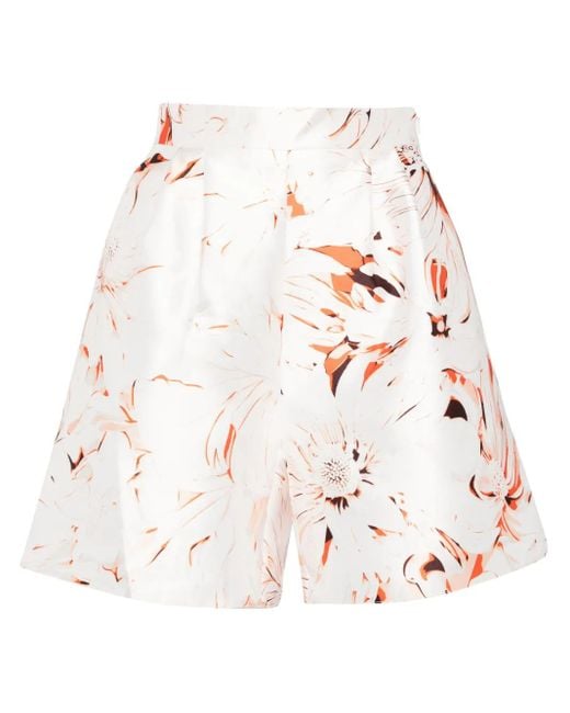 Saiid Kobeisy White Printed Flared Shorts