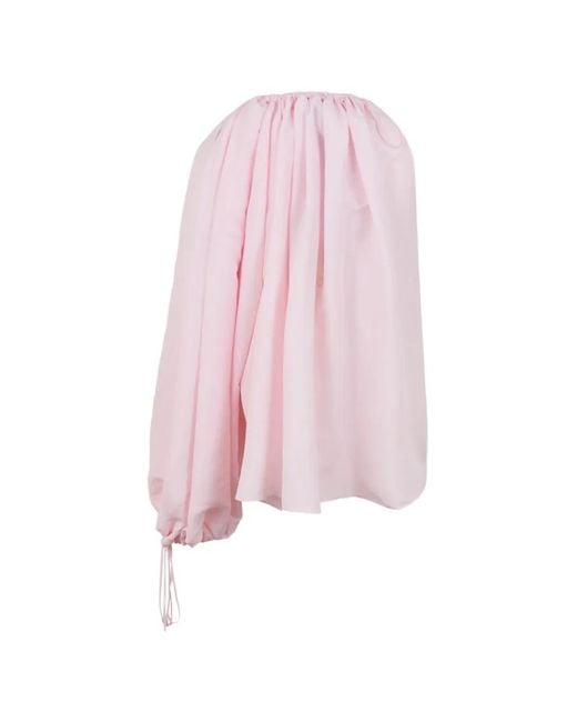 A.W.A.K.E. MODE Pink One-Shoulder Blouse