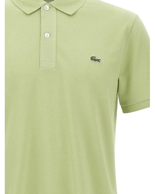 Lacoste Green Logo-Detail Polo Shirt for men