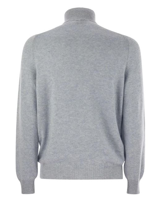 Fedeli Gray Long-Sleeves Sweater for men