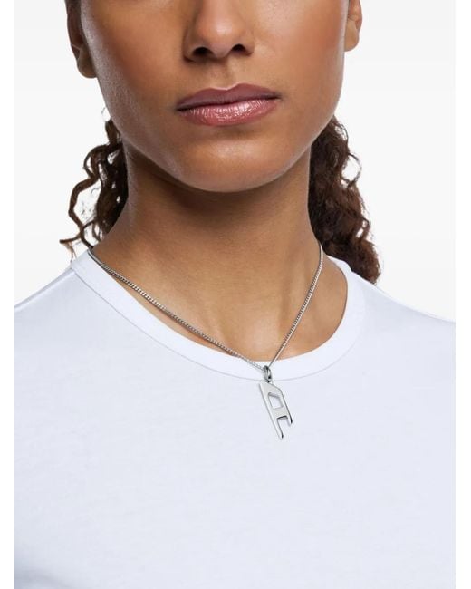 DIESEL White Dz1624040 Logo-Pendant Necklace
