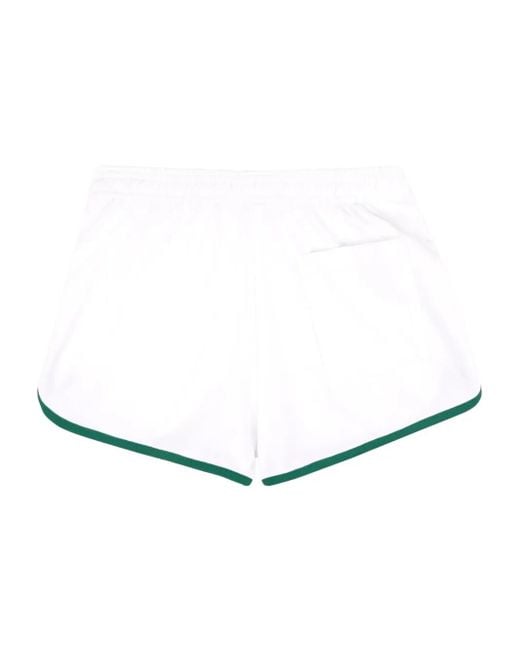 Sporty & Rich White Crown Tennis Logo-Embroidered Shorts