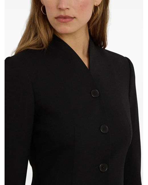 Ralph Lauren Black Collarless Single-Breasted Jacket