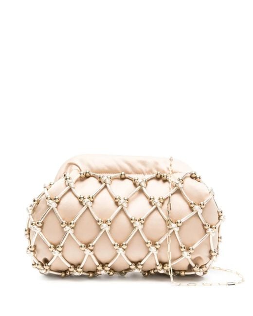 Clutch Con Perline di Rosantica in Natural