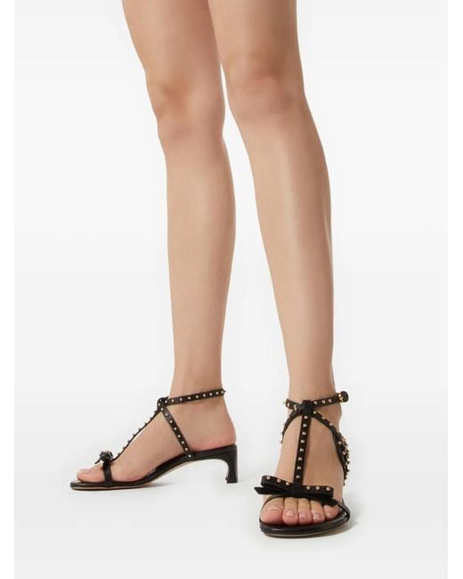 Odissi Black Jackie Mid Leather Sandals