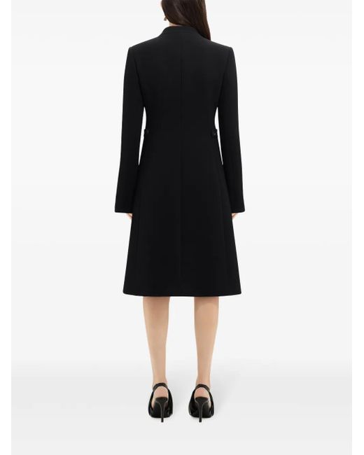 Courreges Black Heritage Crepe-Texture Coat