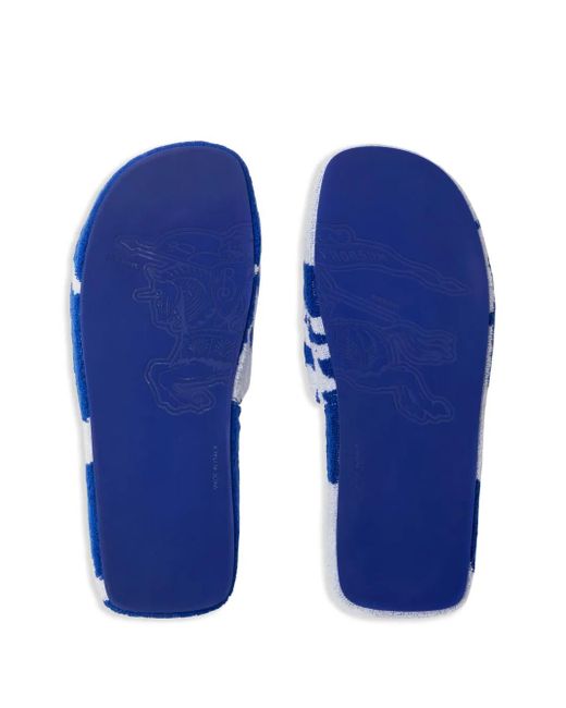 Burberry Blue Snug Soft Cotton Towelling Slippers, Brand Size 40 Us
