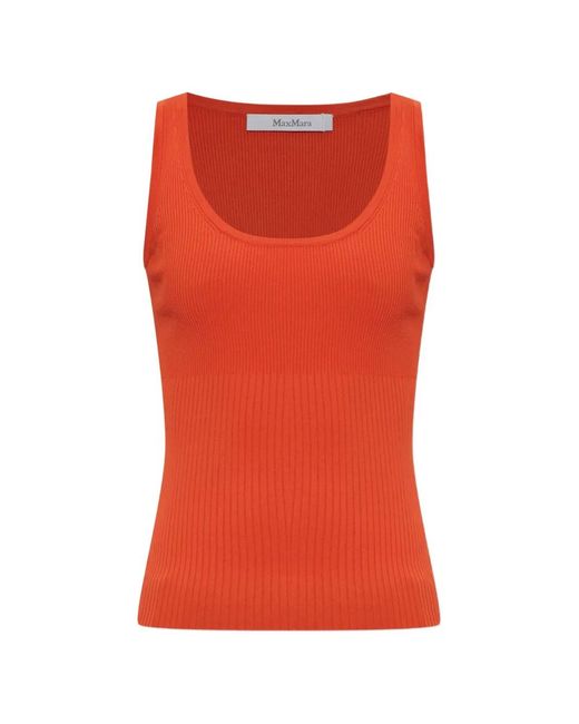 Max Mara Red Débardeur Côtelé