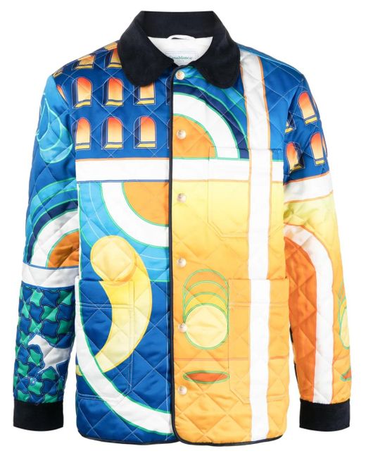 Casablanca Blue Multicolor Hunting Jacket for men
