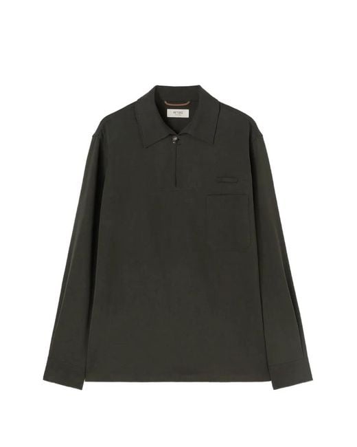 RETORI Black Peach-Touch Linen Polo Shirt for men