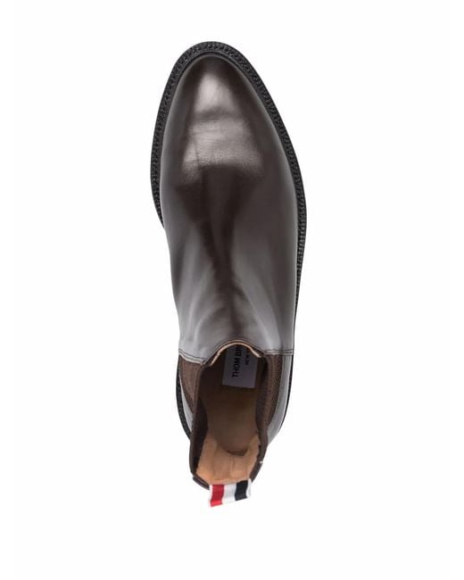 Thom Browne Black Leather Chelsea Boots for men