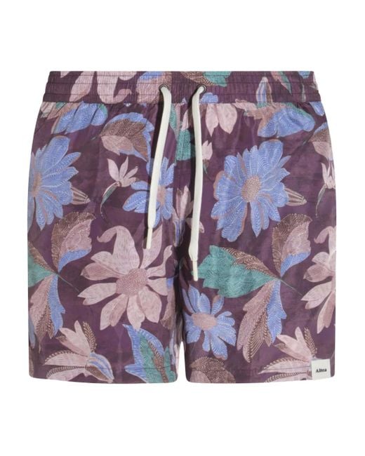 Altea Badeshorts Mit Blumen-Print in Purple für Herren