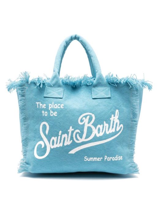 Mc2 Saint Barth Blue Vanity Canvas Beach Bag