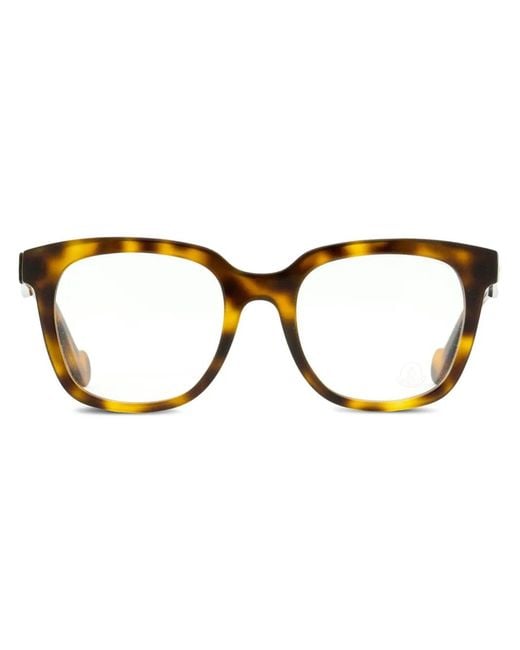 Moncler Brown Tortoiseshell Square-Frame Glasses