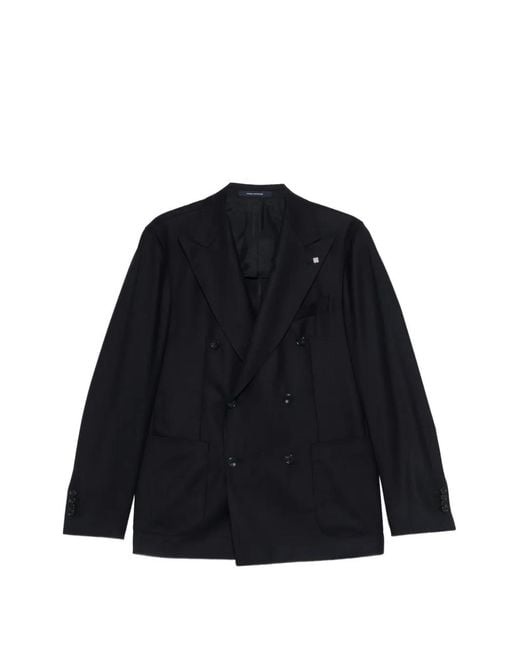 Tagliatore Blue Double-Breasted Blazer for men