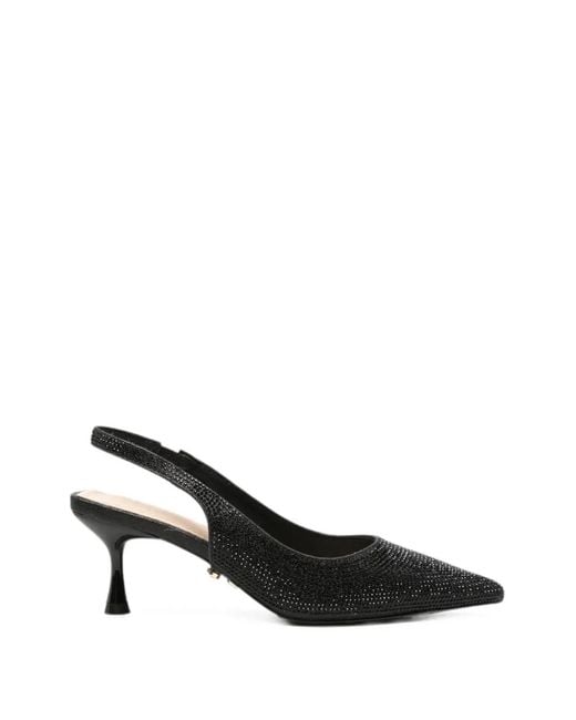 Twentyfourhaitch Black Phuket Crystal-Embellished Pumps
