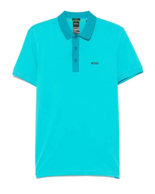 Polo Paddy Boss de hombre de color Blue