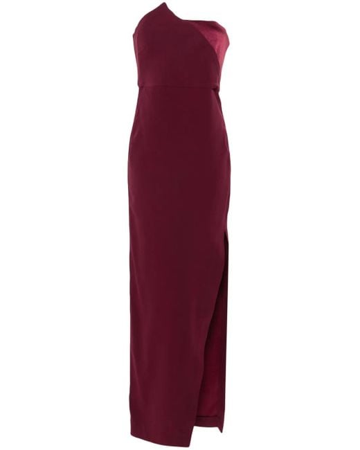 Roland Mouret Purple Asymmetrisches Krepp-Abendkleid