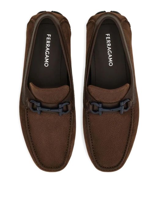 Ferragamo Brown Gancini Loafers for men