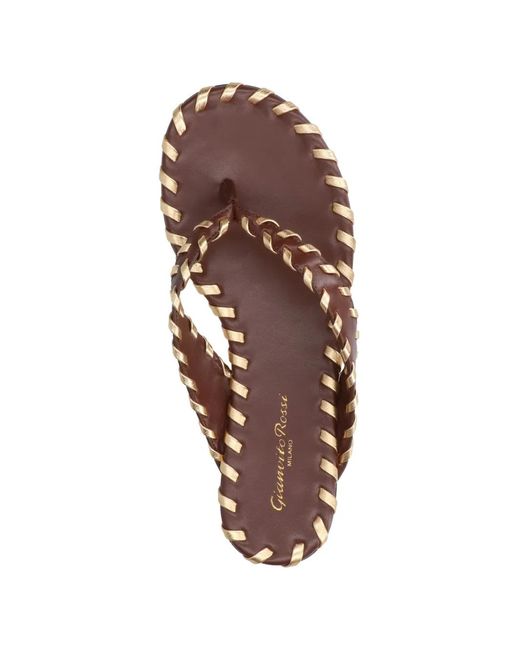 Gianvito Rossi Brown Braided Leather Sandals