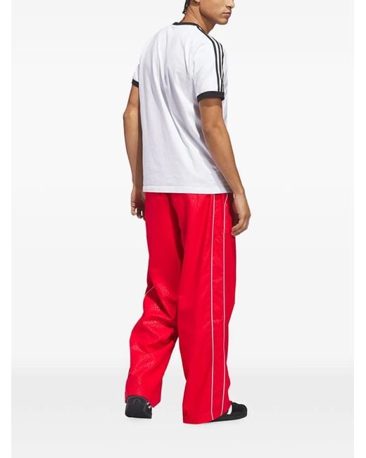 Adidas Red Logo-Patch Track Pants
