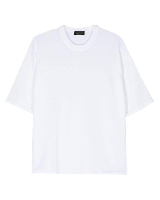 Roberto Collina White Knitted Cotton T-shirt for men