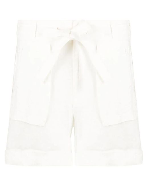 Polo Ralph Lauren White Belted Cargo-Pocket Shorts