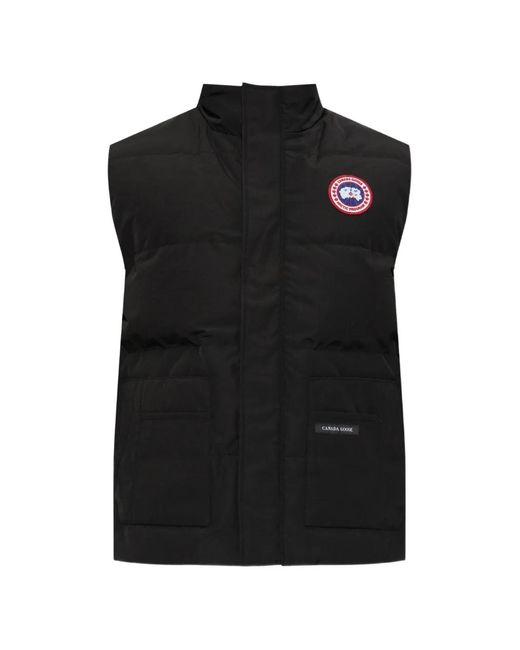 Canada Goose Black Padded Logo-Patch Gilet for men