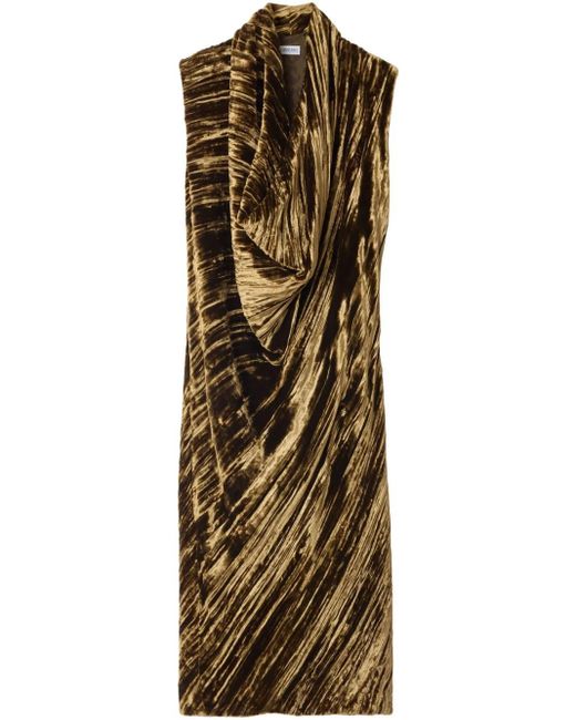Robe En Velours À Coupe Mi-Longue Burberry en coloris Metallic