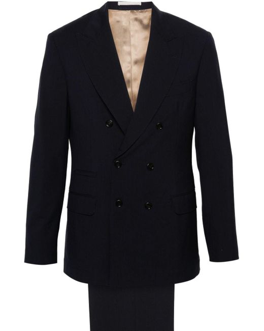 Brunello Cucinelli Blue Double-breasted Suit for men