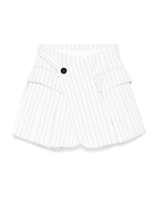 Sacai White Striped Shorts