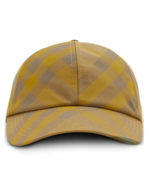Burberry Natural Baseballkappe Mit Karomuster