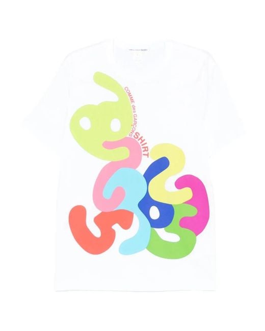 Comme des Garçons White Graphic-Print T-Shirt for men
