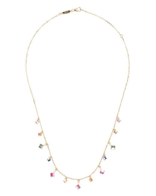 Suzanne Kalan White 18Kt Rose Dangle Sapphire And Diamond Necklace