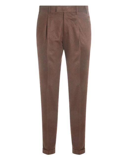 Pantalones con pinzas PT Torino de hombre de color Brown