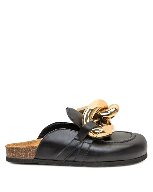J.W. Anderson Black Mules À Détail De Chaîne
