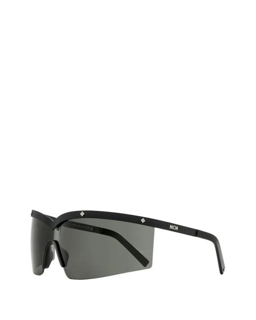 MCM Gray Geometric-Stud Shield Sunglasses