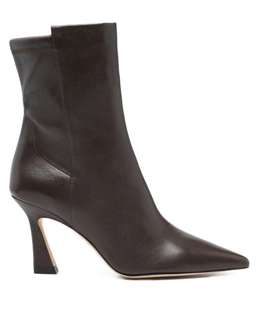 Stuart Weitzman Brown 80Mm Vinnie Leather Boots