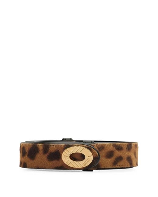Burberry White Leopard-Print Cotswolds Belt
