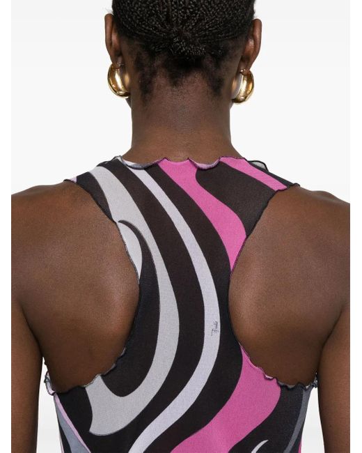 Emilio Pucci Purple Kleid Mit Iride-Print