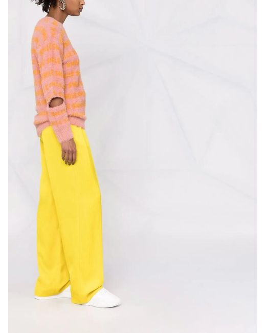 Stella McCartney Orange Fluffy Words Long-Sleeved Jumper