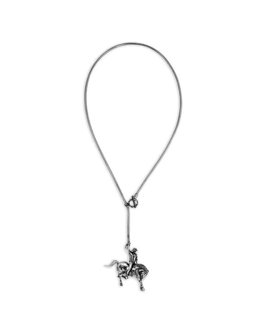 Twojeys White Lazo Cowboy Lasso Necklace for men