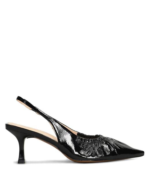 Guilhermina Black Ruched Slingback Pumps