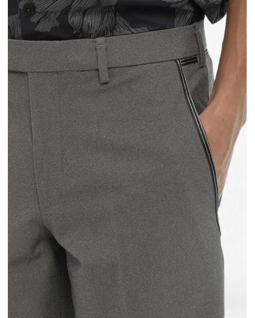 Neil Barrett Gray Slim-Fit Belt-Loop Trousers for men