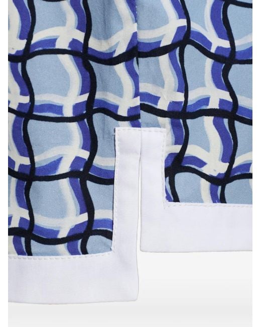 Marni Blue Geometric-Print Elasticated-Waistband Shorts
